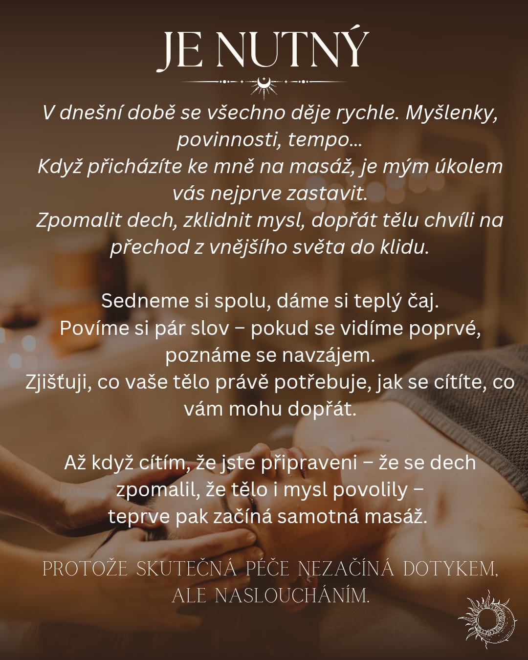 Rozhovor před masáží