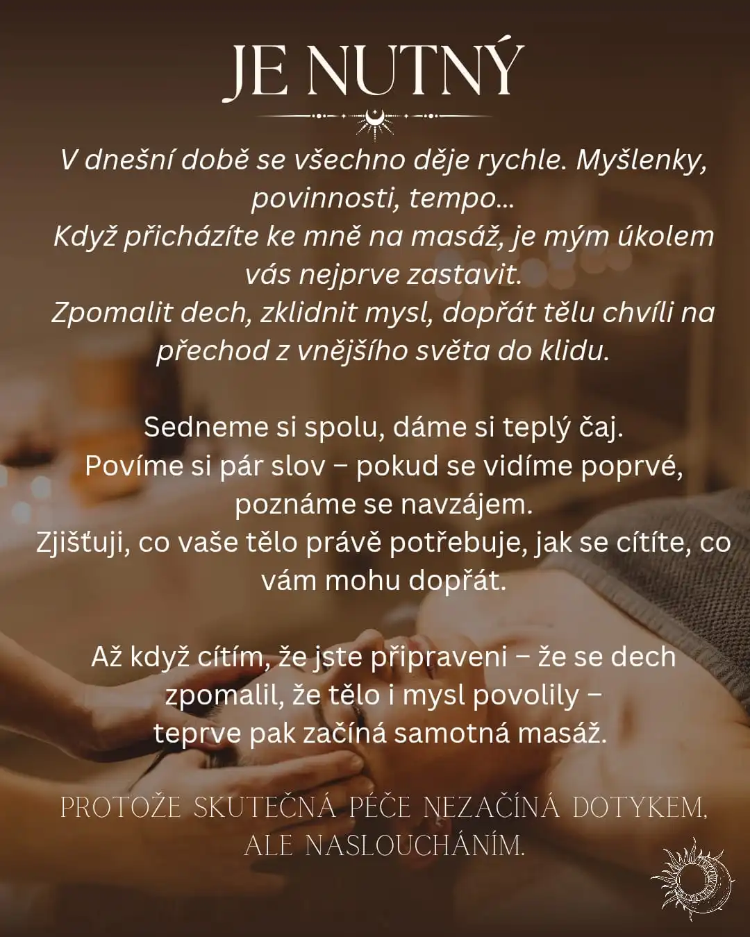 Rozhovor před masáží